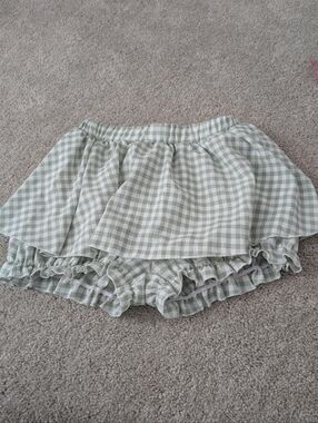 NWT Romwe Green Gingham Picnic Bloomer Skirt Lolita Medium